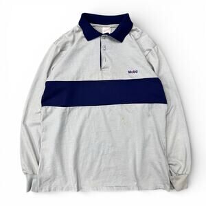 True Vintage Unitog Mobil Gas Station Attendant Uniform Rugby Striped Workwear